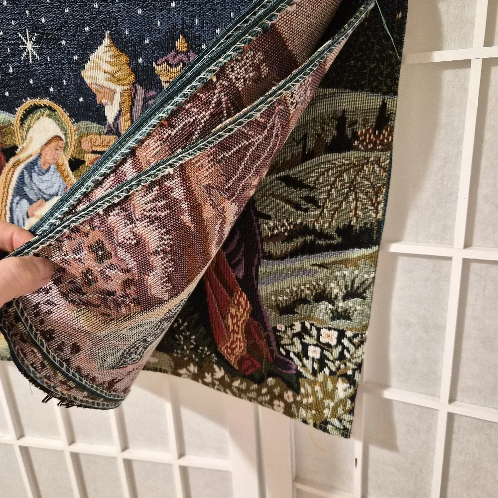 Vintage Nativity Scene Tapestry Placemat Set 4
